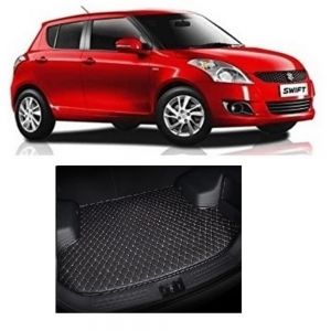 7D Car Trunk/Boot/Dicky PU Leatherette Mat for Swift (12-16)  - Black